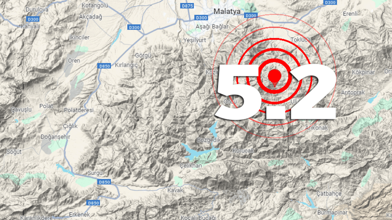 Malatya'da 5.2 şiddetinde deprem meydana geldi