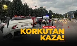 Ordu Perşembe'de otomobil takla attı! 2 yaralı