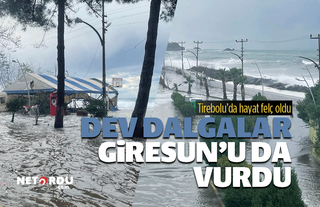 Giresun'da da deniz taştı her yeri su bastı!