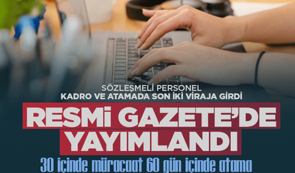 Sözleşmeli personel kararı Resmi Gazete'de