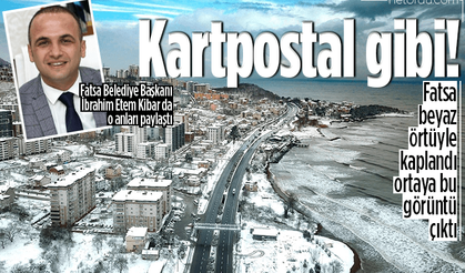 Kar manzarası Fatsa'da kartpostalları aratmadı