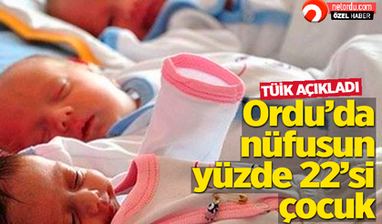 Ordu'da nüfusun yüzde 22'si çocuk