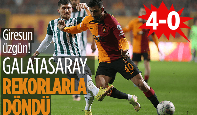 Galatasaray, Giresun'dan rekorlarla dönüyor