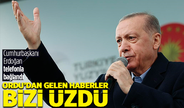Erdoğan: "Ordu'dan gelen haberler bizi üzdü"