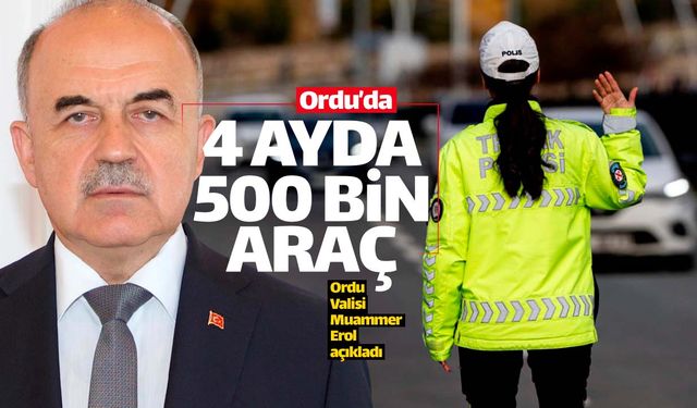 Ordu'da sadece 4 ayda 500 bin araç denetlendi