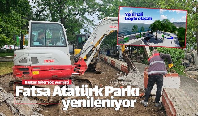 Fatsa Atatürk Parkı sil baştan yenileniyor