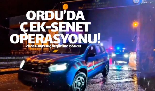 Ordu'da jandarmadan çek-senet çetesine baskın!