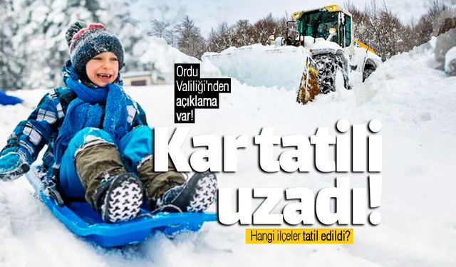 Ordu'da okullarda kar tatili uzadı!