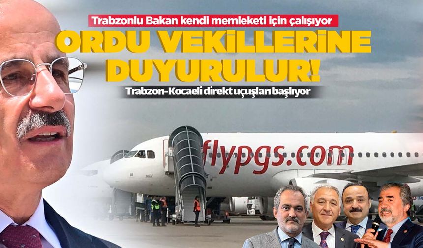 Trabzon-Kocaeli direkt uçuşları başlıyor