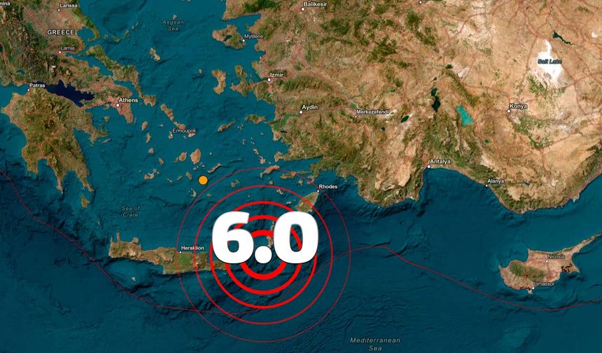 Muğla açıklarında gece yarısı 6 büyüklüğünde deprem