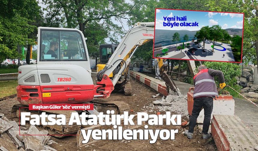 Fatsa Atatürk Parkı sil baştan yenileniyor