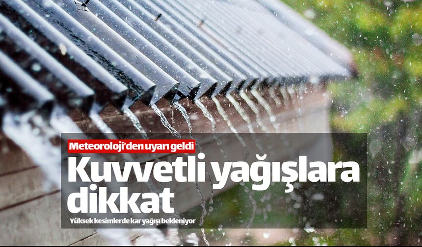 Meteoroloji'den Ordu için kuvvetli yağış uyarısı