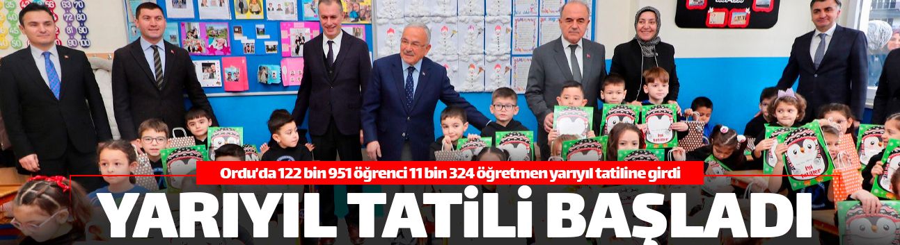 Ordu'da 122 bin 951 öğrenci için yarıyıl tatili başladı